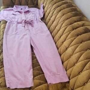 Lavender Pink Women's Jumpsuit - Relaxed Tie-Waist Style